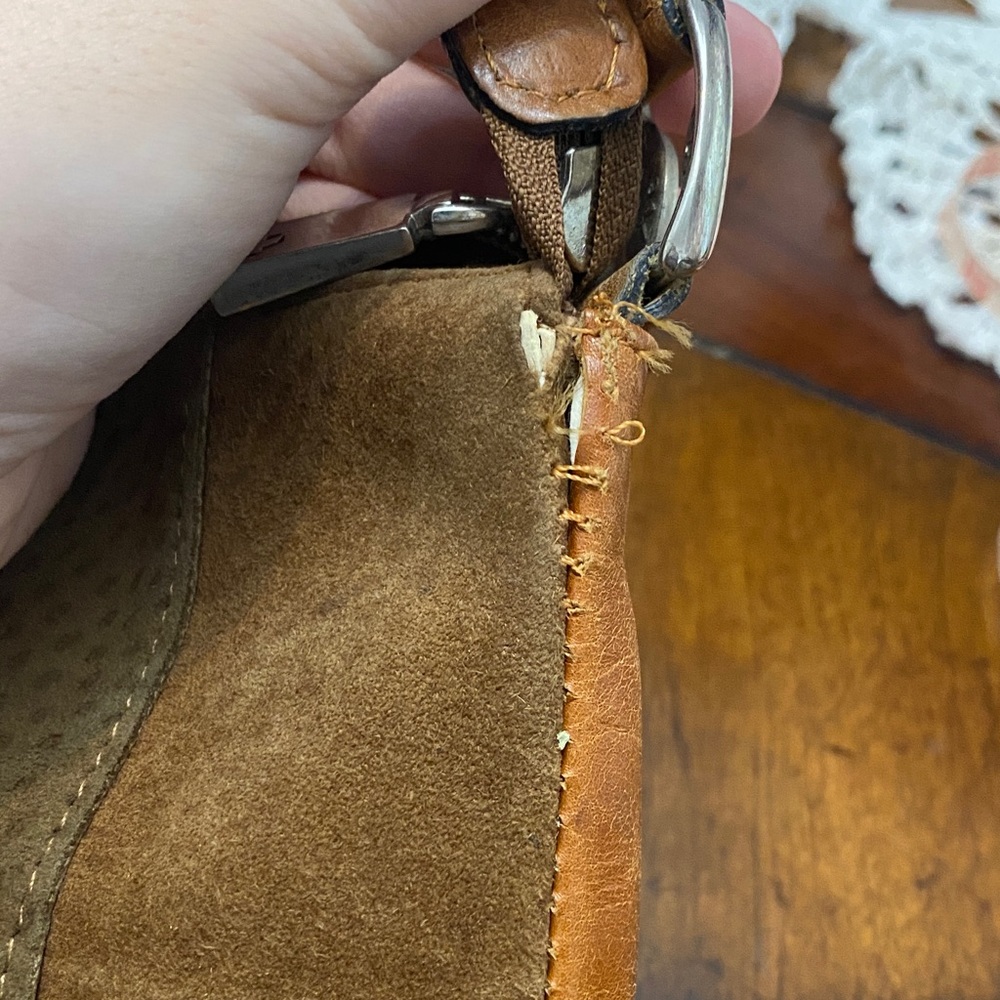 Patchwork Suede Leather Bag in Tan and Brown - Picture 6 of 9